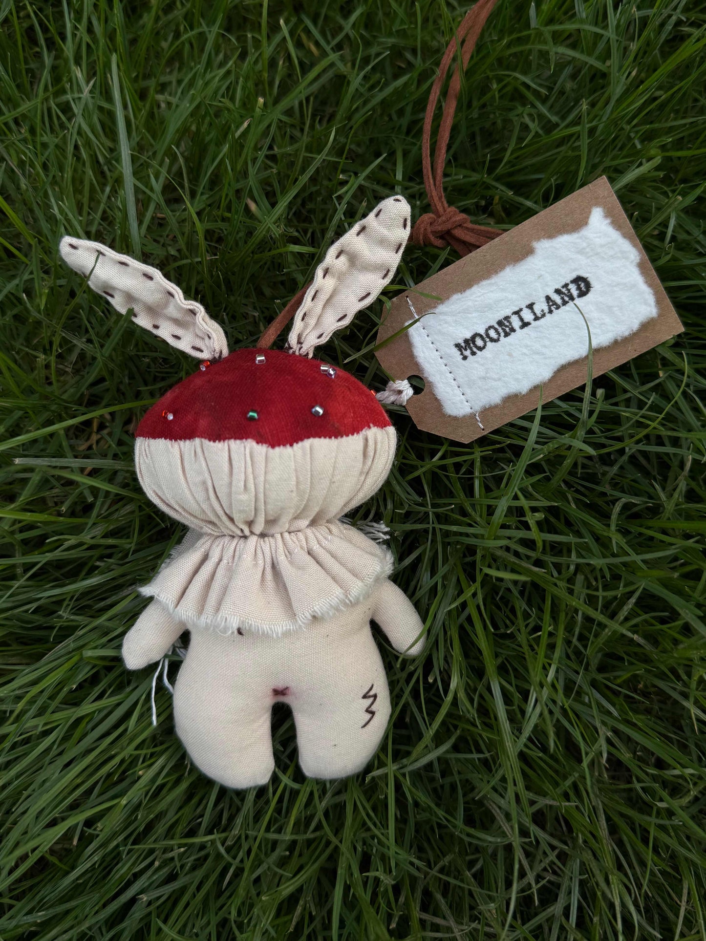 Fantasy Woodland Gothiccore Forest Rabbit-Ear Mushroom Art Doll Pendant