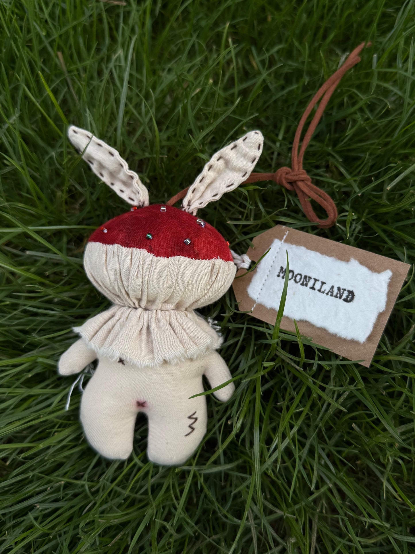 Fantasy Woodland Gothiccore Forest Rabbit-Ear Mushroom Art Doll Pendant