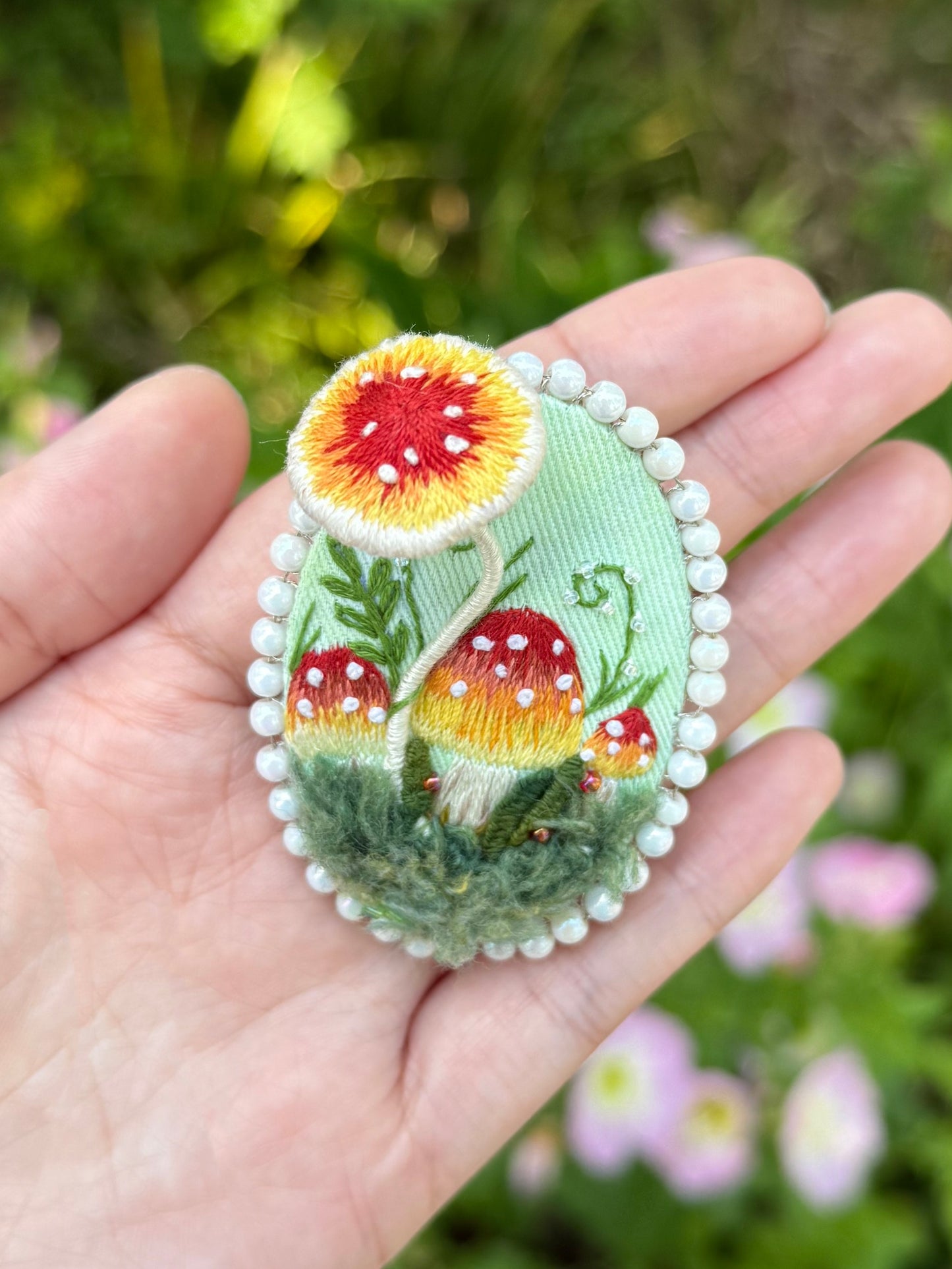 Handmade 3D Fairycore Embroidered Brooch
