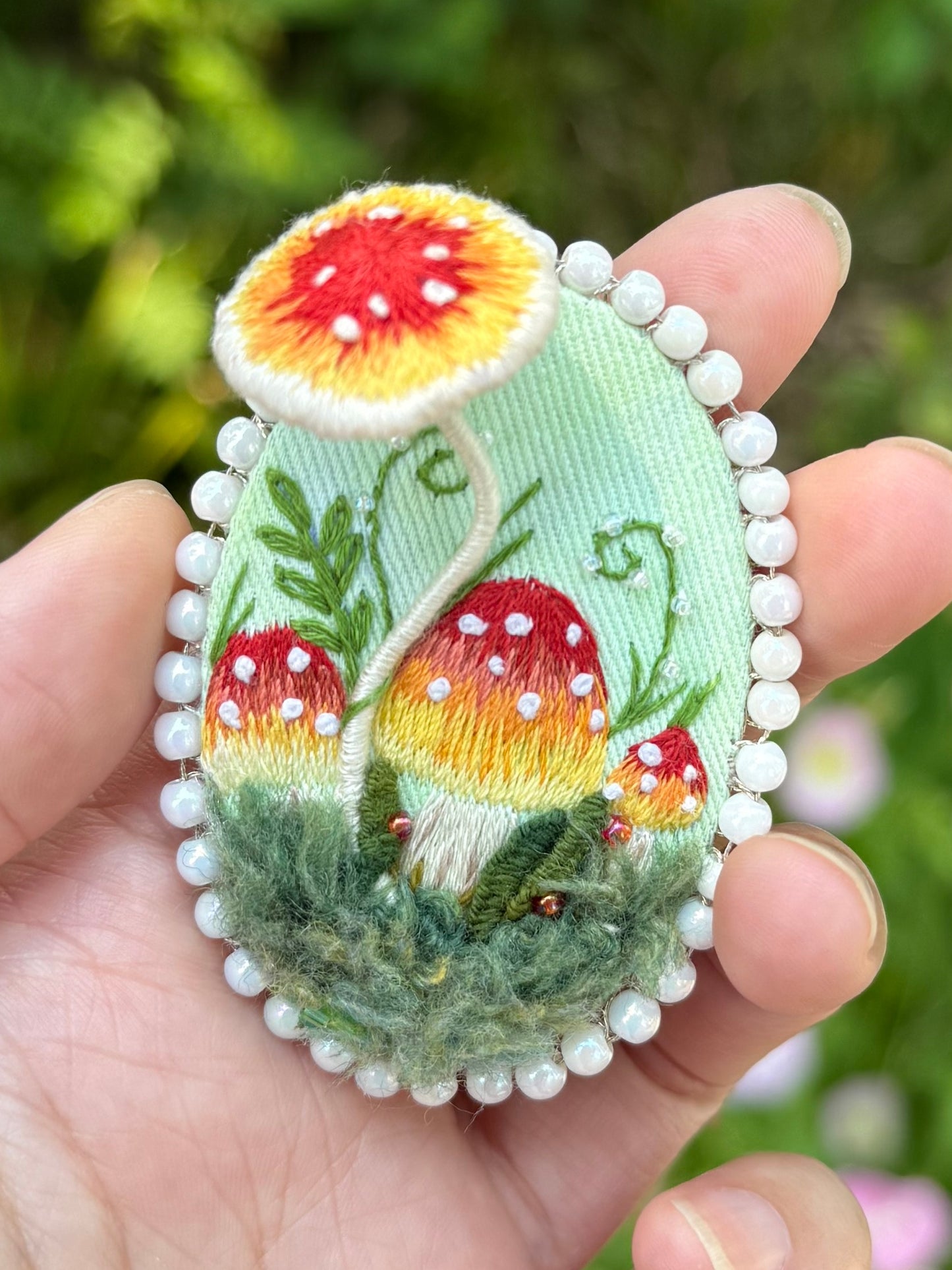 Handmade 3D Fairycore Embroidered Brooch