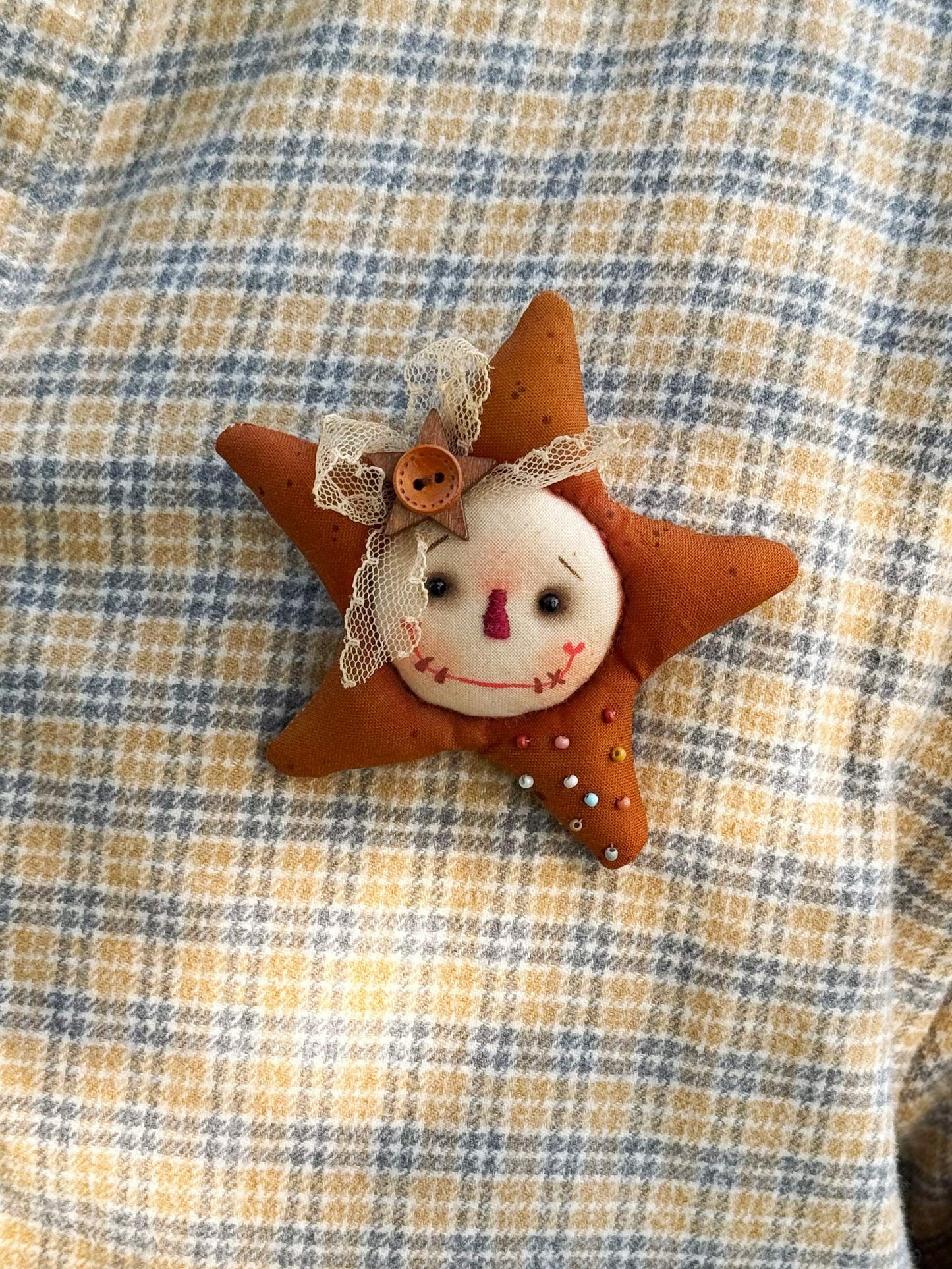 Whimsical Star Art Brooch