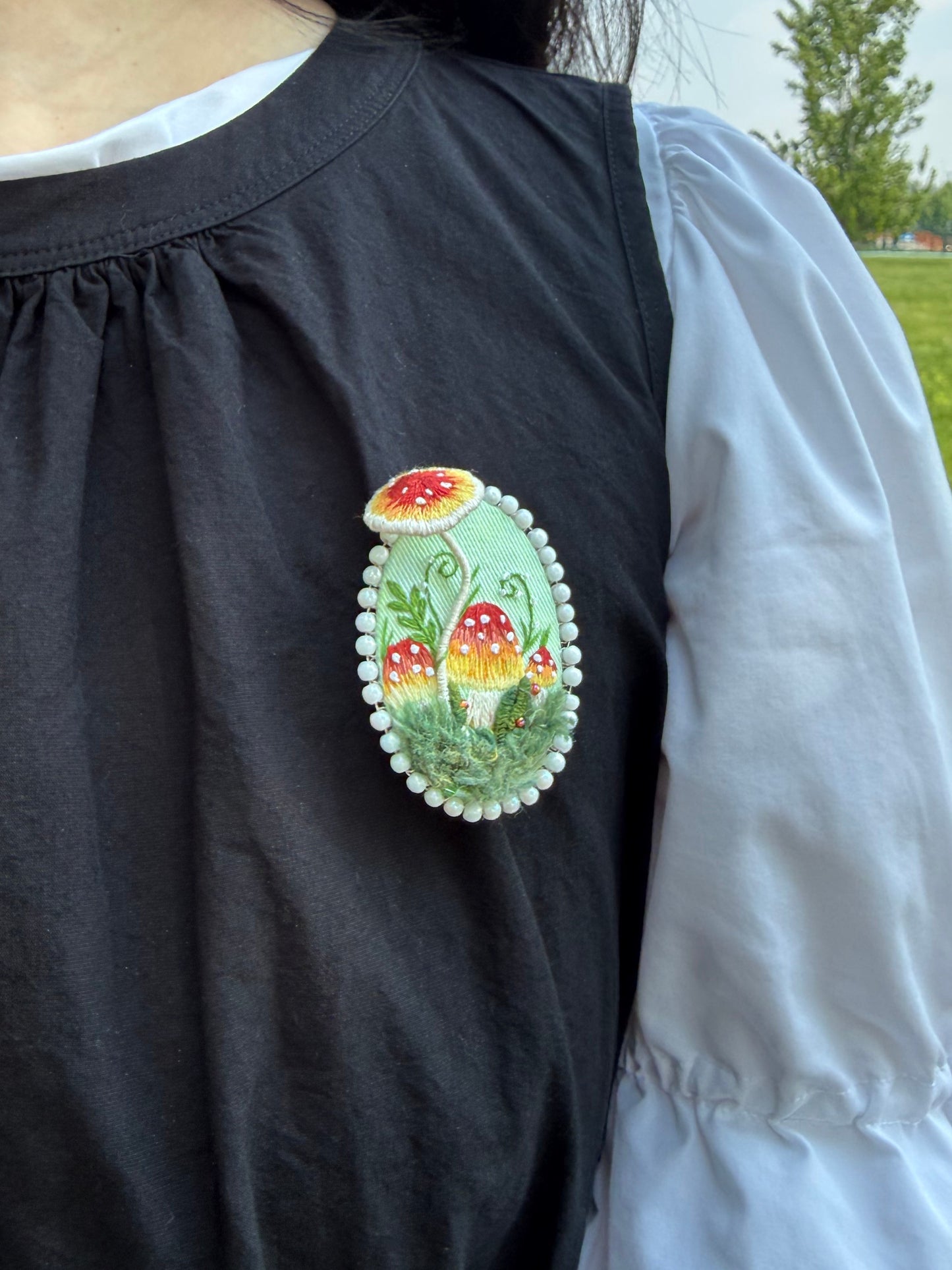 Handmade 3D Fairycore Embroidered Brooch