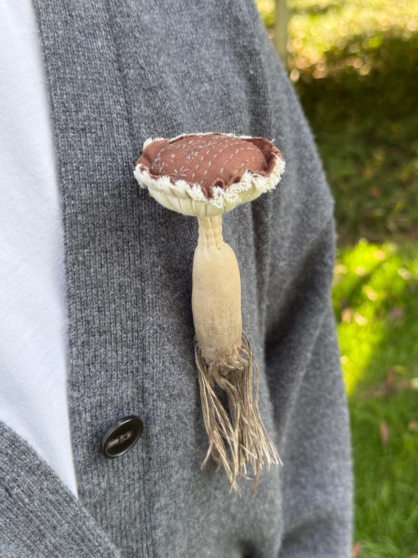 Woodland Poisonous Mushroom Brooch