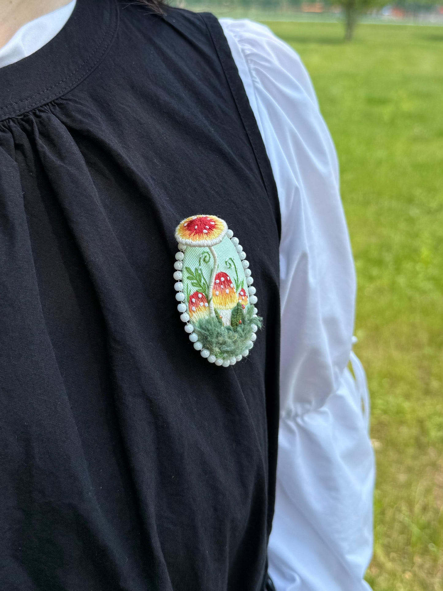 Handmade 3D Fairycore Embroidered Brooch