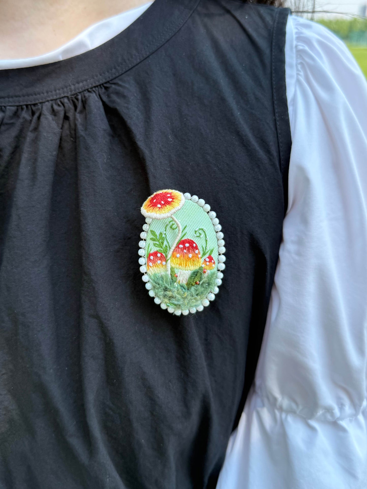 Handmade 3D Fairycore Embroidered Brooch